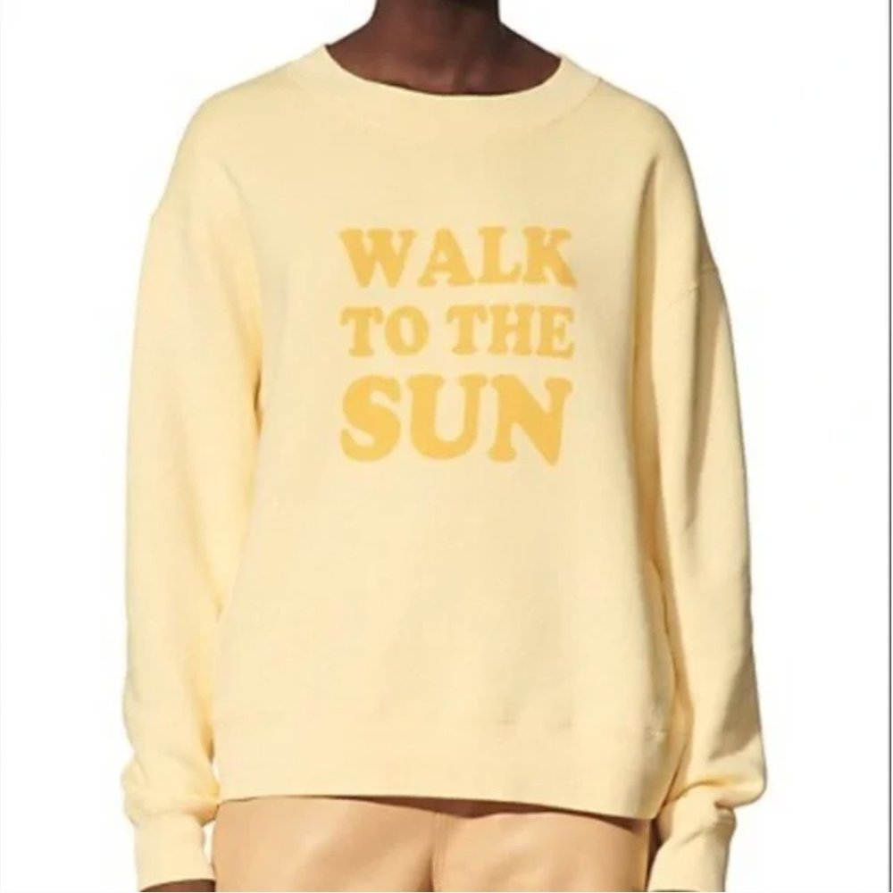 Sandro Paris Yellow Sweatshirt Walk to the Sun Size 0